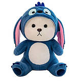 М'яка іграшка 45-50 см плюшевий ведмедик у костюмі Стича зі знімним капюшоном, фото 5