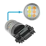 Жовто-біла 3157 t25 P27/7W двоколірна автолампа, фото 4