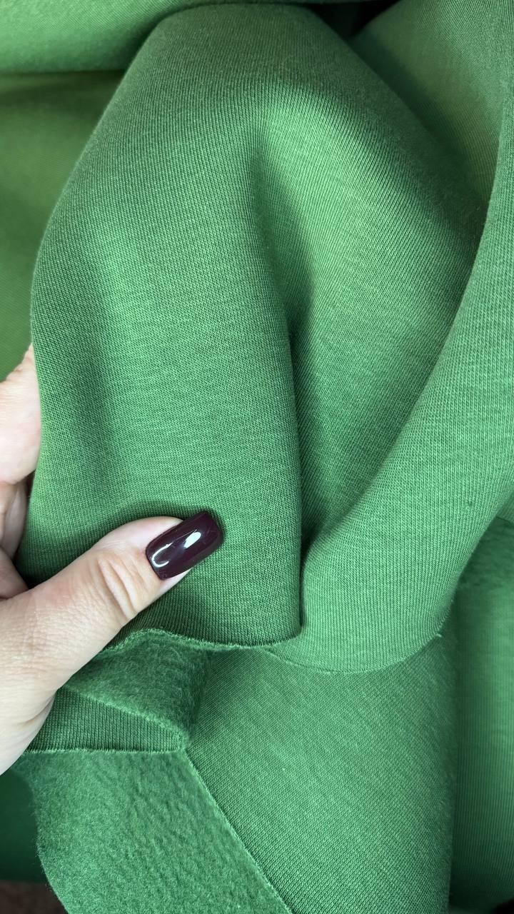 Тринитка начіс, колір хвоя, щільність 340 г/м, фото 1