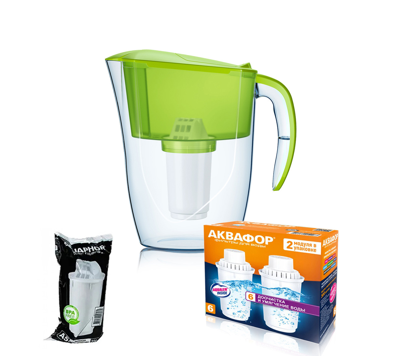 Фільтр глечик Аквафор Смайл з 3 картриджами (А5 та В6(2шт), фото 1