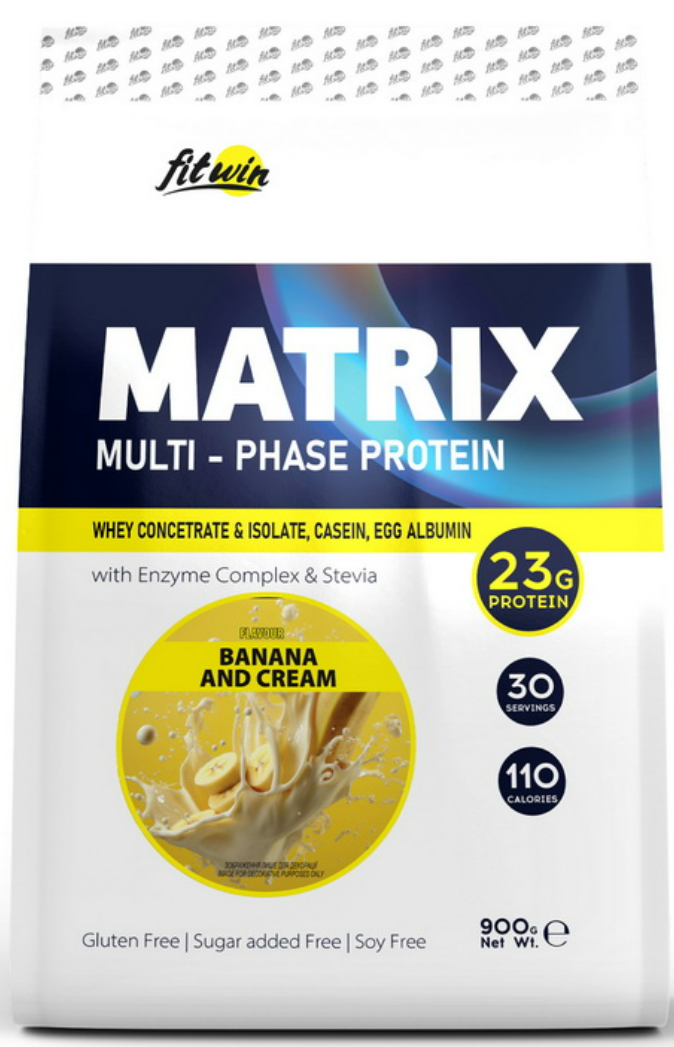 Сироватковий протеїн FitWin Matrix Multi-Phase Protein 900 г банан та вершки