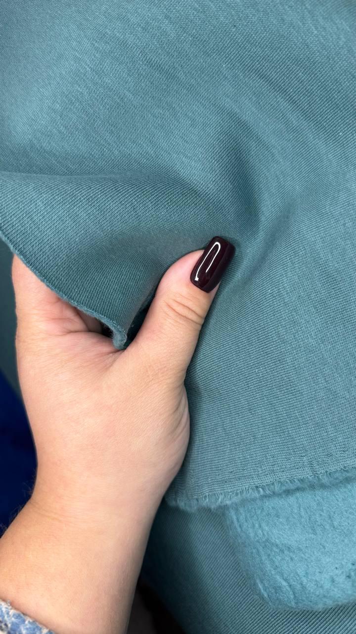 Тринитка начіс, колір петроль, щільність 340 г/м, фото 1