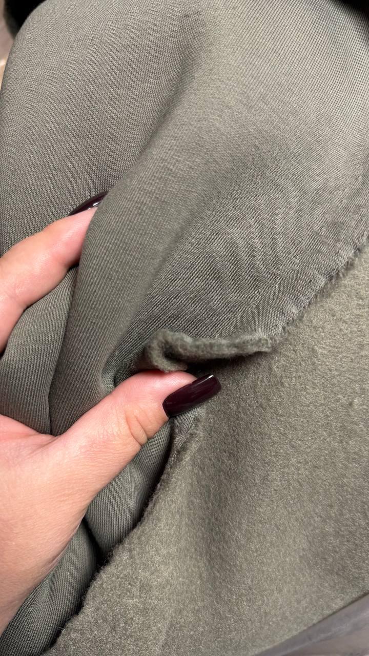 Тринитка начіс, колір шавлія, щільність 430 г/м, фото 1