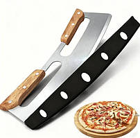 Ніж для піци напівмісяць Різак 35х11 см з двома ручками (Польща)