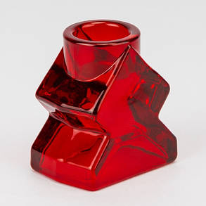 Набір із 2 свічників Червоні Ялинки, 6.5 і 8.5*7*4 см, скло (2020-001), фото 2