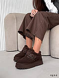 Женские низки угги, женские угги автоледи, коричневые угги женские, женские шоколадные угги, угги кроссовки, фото 6