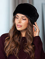 Шапка жіноча Burrow з екохутра чорна