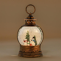 Нічник "Різдячий ліхтар" з фігурками, блискітками та підсвіткою (12.5 × 8.5 см)