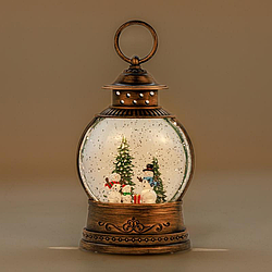 Нічник "Різдячий ліхтар" з фігурками, блискітками та підсвіткою (12.5 × 8.5 см)