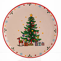 Новорічна тарілка з порцеляни Ø21.5 (см) тарілка на різдво тарілки різдвяні