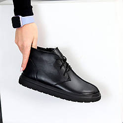 Дизайнерські чорні черевики дезерти натуральна шкіра в асортименті 37