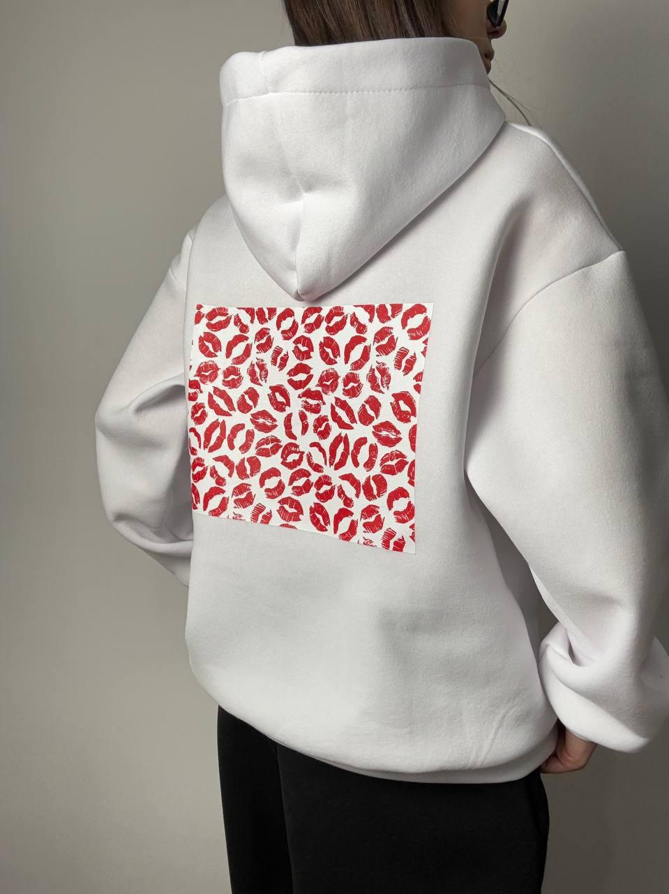 Худі унісекс на флісі Модель: 817-180 Колір: Білий, Чорний, фото 1