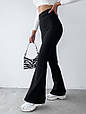 Лосіни жіночі кльош з крепдайфингу Модель: 817-084 Колір: Чорний, фото 2