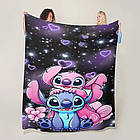 Плюшевий плед ковдра покривало Стіч та Ангел Lilo & Stitch 150х200 см, фото 3