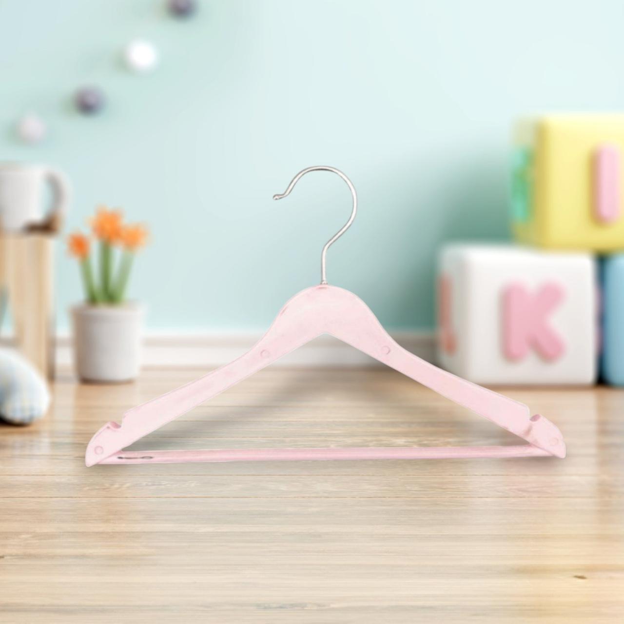 Дитячі плічки вішалки тремпеля 32 см рожеві пластикові для дитячого одягу 5 шт., фото 1