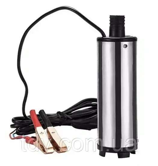 Електричний занурювальний насос для соляри, 12V, 12 л/хв, з крокодилами, Fuel Diesel Pump, фото 1