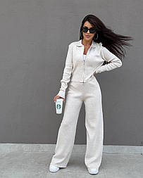 Жіночий в’язаний костюм з кофтою на блискавці — стиль, комфорт і розкішна простота у кожному русі Осінь/Зима 2025