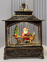 Нічник "Різдячий ліхтар" з фігурками, блискітками, підсвіткою й музикою (21 × 13.5 см)