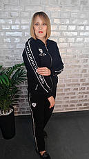 Жіночий костюм двійка з трикотажу | Туреччина | Великі розміри | Чорний/коричневий, фото 2