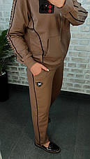 Жіночий костюм двійка з трикотажу | Туреччина | Великі розміри | Чорний/коричневий, фото 3