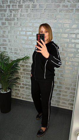 Жіночий костюм двійка з трикотажу | Туреччина | Великі розміри | Чорний/коричневий, фото 1