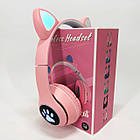 Бездротові навушники з котячими вушками та RGB підсвічуванням Cat VZV 23M. Колір: рожевий