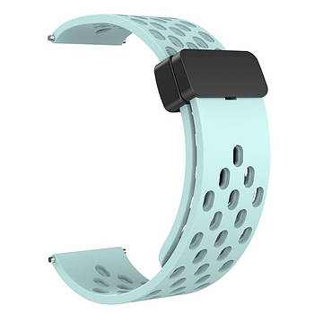 Ремінець силіконовий для годинника Magic Lock Nike design 22 мм світло-бірюзовий