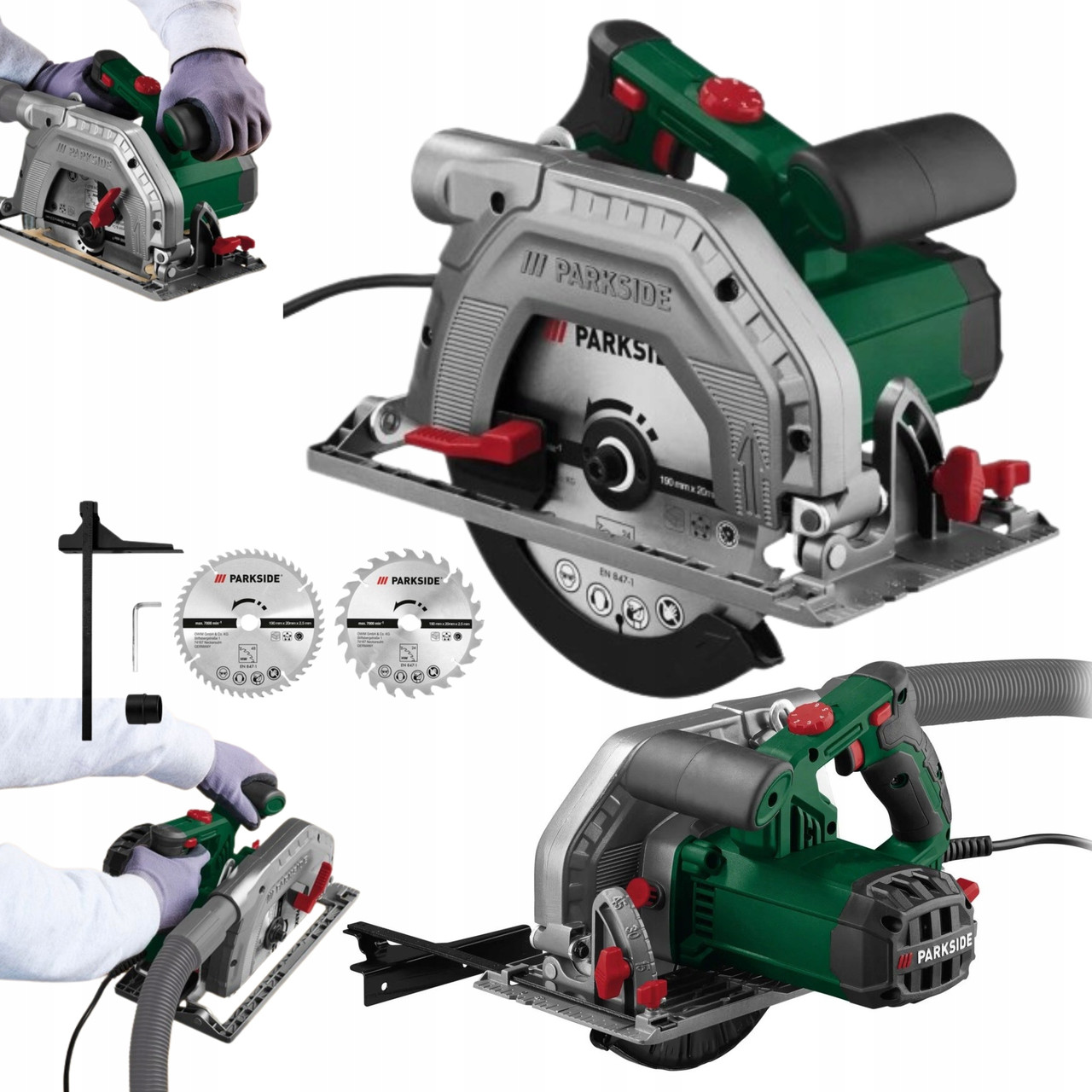 Дискова пила Parkside PHKS 1350 — 1350 Вт, диск 190 мм, кут 0–45°, фото 1