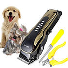 Машинка для стрижки тварин Gemei GM 6063 + 4 насадки грумінгу