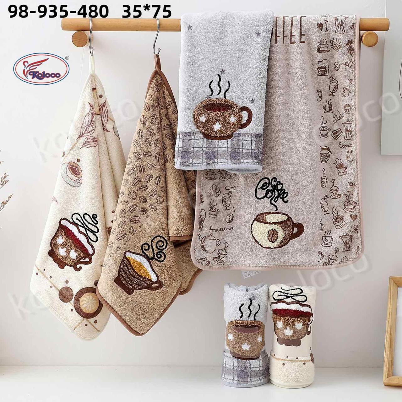 Набір кухонних рушників з 6 одиниць Кофе Новинка, фото 1
