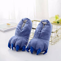 Тапочки для пижамы кигуруми синие закрытые качественные теплые тапочки для дома взрослые M 34-38 р (24 см)