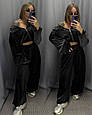Костюм жіночий велюр люкс 2-ка Модель: 817-251 Колір: Чорний, графіт, шоколад, фото 9