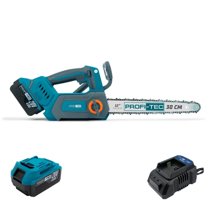 Потужна акумуляторна ланцюгова пила PROFI-TEC PCS1220 UltraCore : з АКБ 20V 4.0Аh, шина 30см (007628)