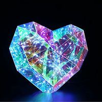 Нічник 3D "Серце" 20 × 20 см з голографічним ефектом і Multi-підсвіткою