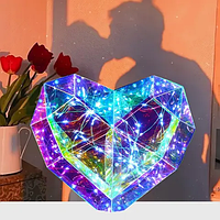 Нічник 3D "Серце" 25 × 20 см з голографічним ефектом і Multi-підсвіткою