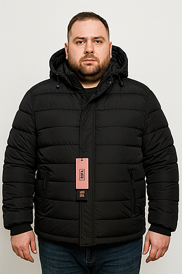 Куртка зимова Boos & Jack чоловіча великих розмірів 5XL-10XL з утеплювачем тинсулейт,Чорний,10XL