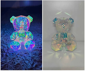 Нічник 3D "Ведмедик" 17 × 14 см з голографічним ефектом і Multi-підсвіткою