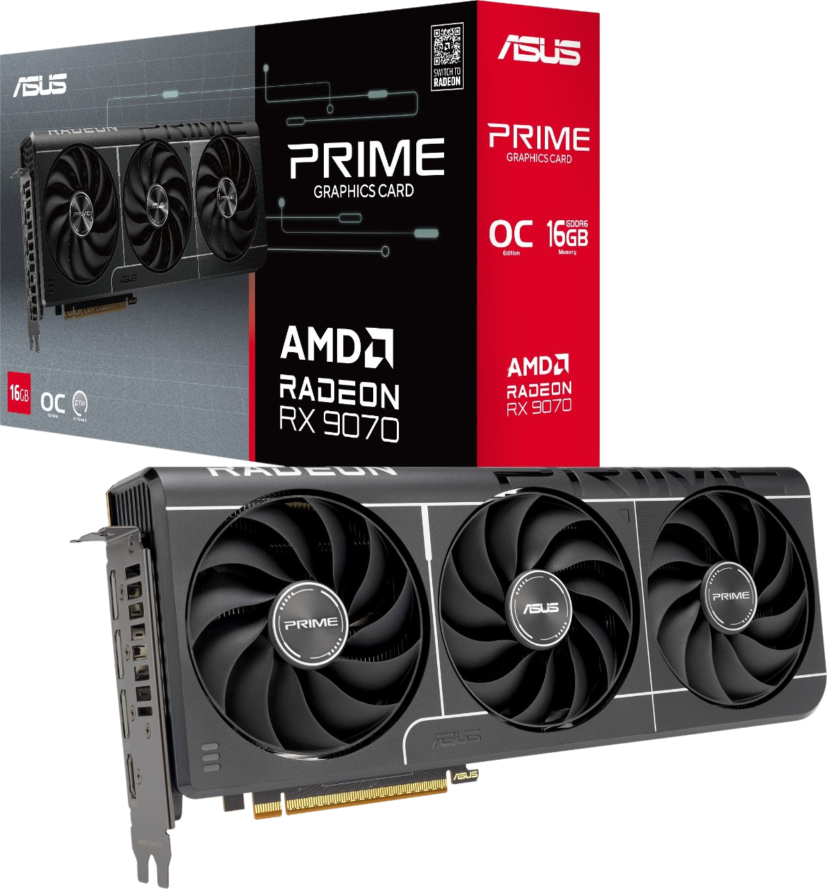 Вiдеокарта AMD Radeon RX 9070 16GB Asus OC PRIME EVO (90YV0MQ0-M0NA00)