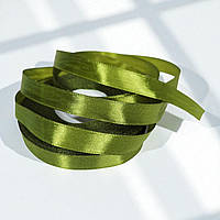 Стрічка атласна однотонна 1,2см. (33 м) оливкова