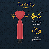 Міні-вібратор з 10 режимами вібрації та наконечником у формі сердечка Erospace Sweet Play Mini Heart Vibrator A14 ❤️, фото 2