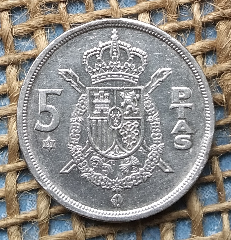 5 песет 1975 року. (80) Iспанiя, фото 1