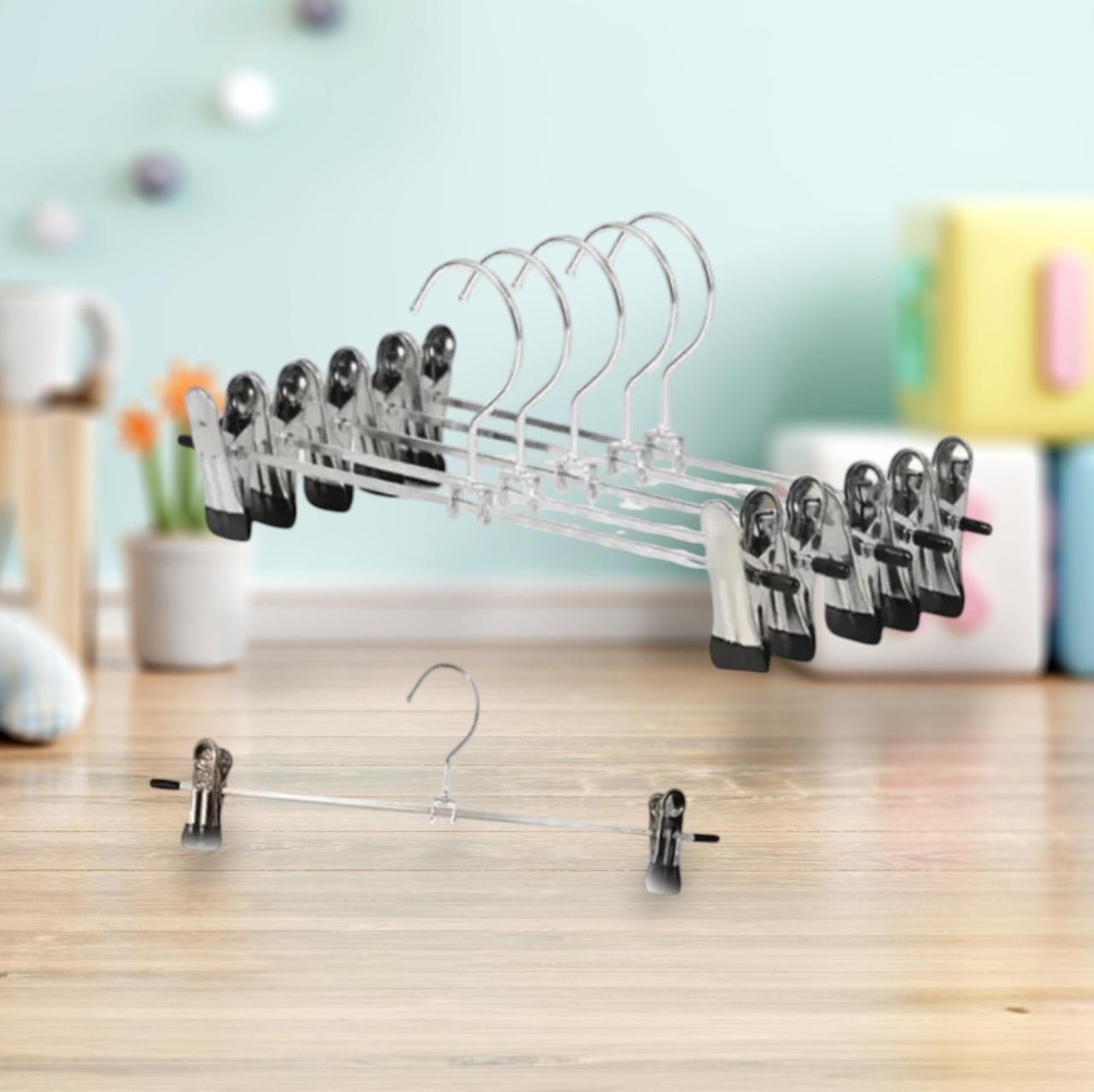 Вішалки Плічки Тремпеля 28 см дитячі з прищіпками хромовані для дитячого одягу 10 шт, фото 1