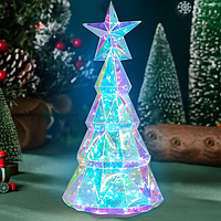 Нічник 3D "Ялинка" 38 × 20 см з голографічним ефектом і Multi-підсвіткою