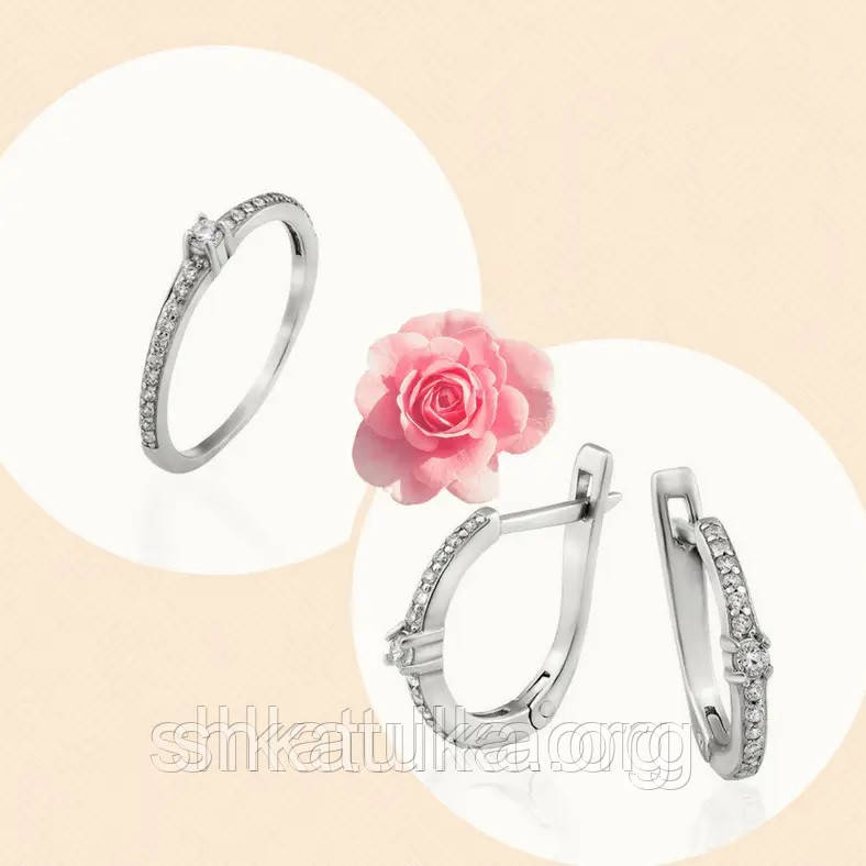 Комплект прикрас зі срібла