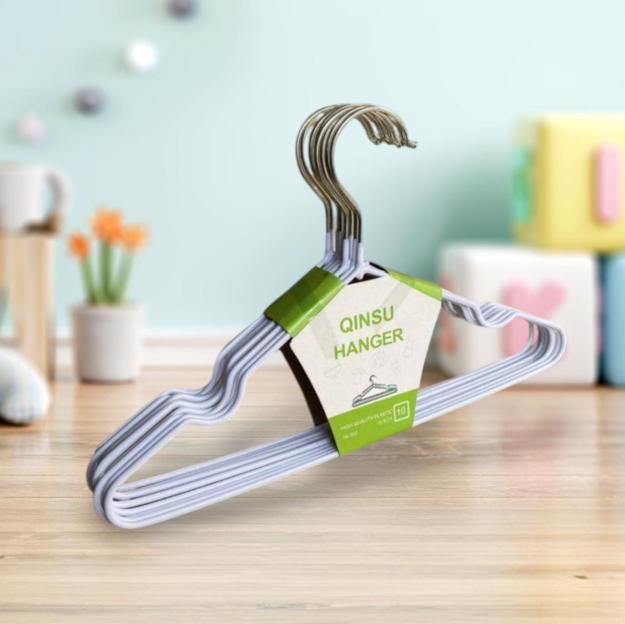 Силіконові Дитячі Плічки   металеві для одягу білі 10 шт, фото 1