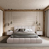 Ліжко Podium 160*200см Light Beige з механізмом та м'яким узголівьям, фото 4