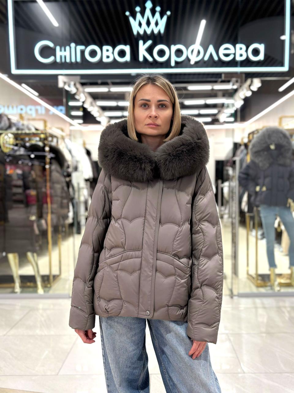 Пуховик жіночий Chanevia 25501 BRONZE, фото 1