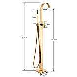 Підлоговий змішувач для ванни FUTURA Liam Gold, фото 8