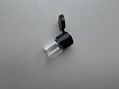 5 мл Круглий прозорий ПЕТ флакон з кришкою фліп-топ чорного кольору 18/410 пластмасовий, пластиковий