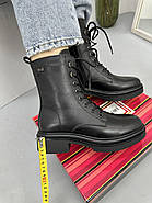 Високі черевики демісезонні жіночі MeegoComfort 25A18603-1 Black чорні на шнурівці, фото 4